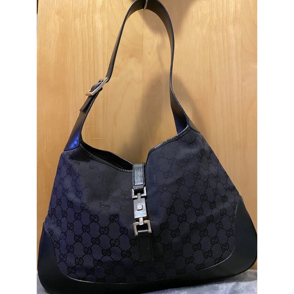 Gucci Jackie Leather/Canvas Hobo Bag - Picture 1 of 9